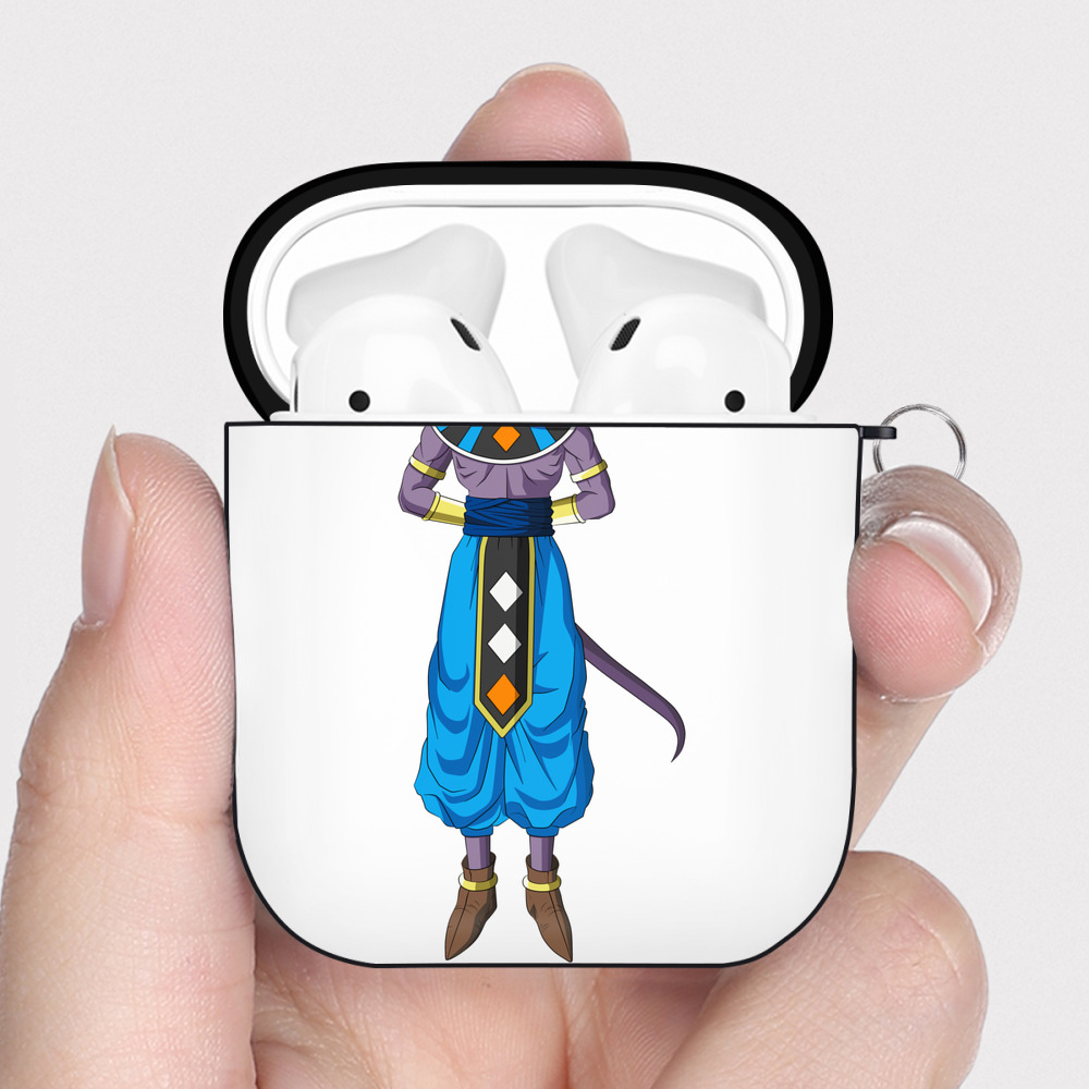 （画像用） ドラゴンボール ビルス 破壊神ビルス DRAGON BALL Beerus Birusu AirPods 第2世代保護ケース ハードシェル ブラック 耐衝撃・防指紋・カラビナ付き