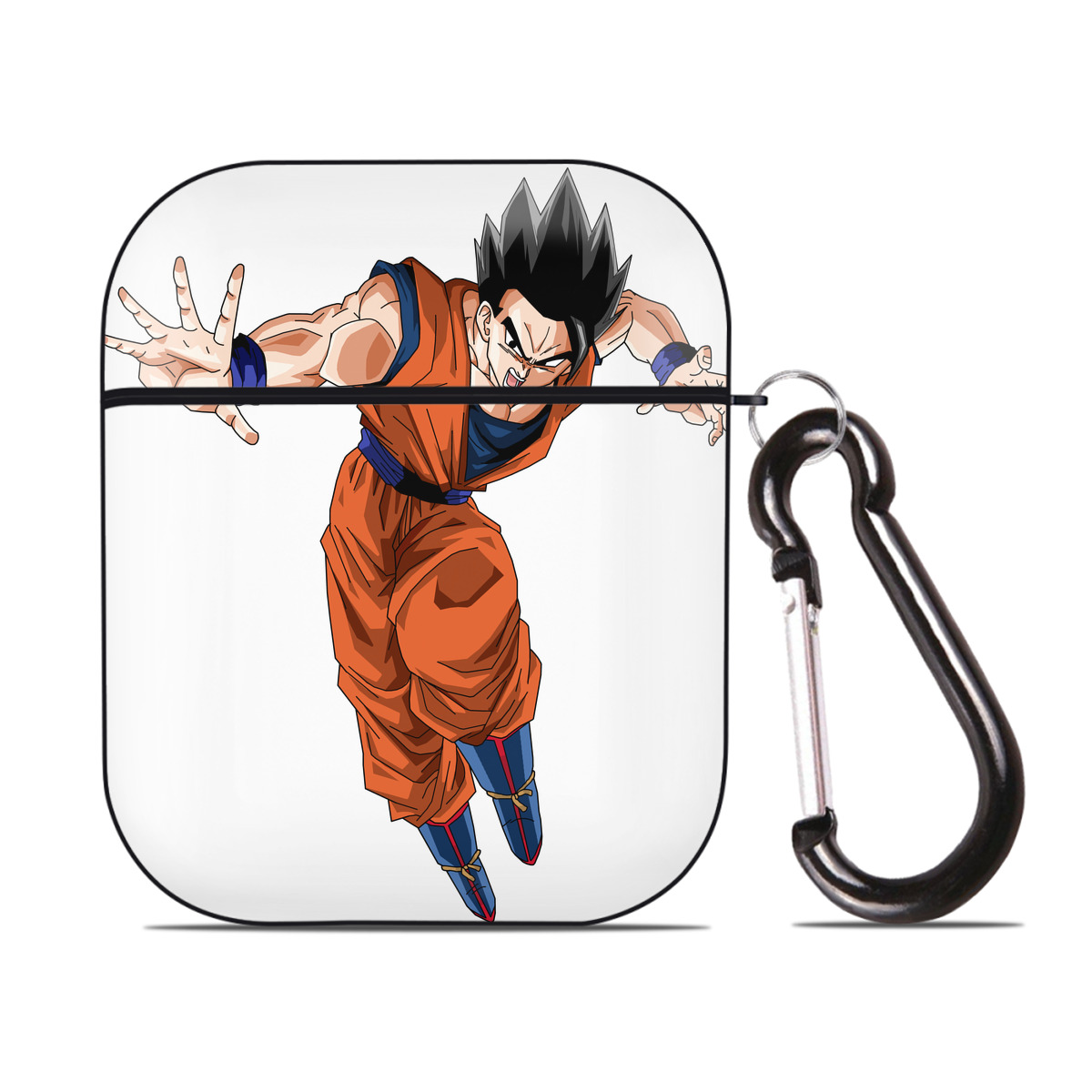 （画像用） ドラゴンボール 孫 悟飯（そんごはん）DRAGON BALL Son Gohan AirPods 第2世代保護ケース ハードシェル ブラック 耐衝撃・防指紋・カラビナ付き