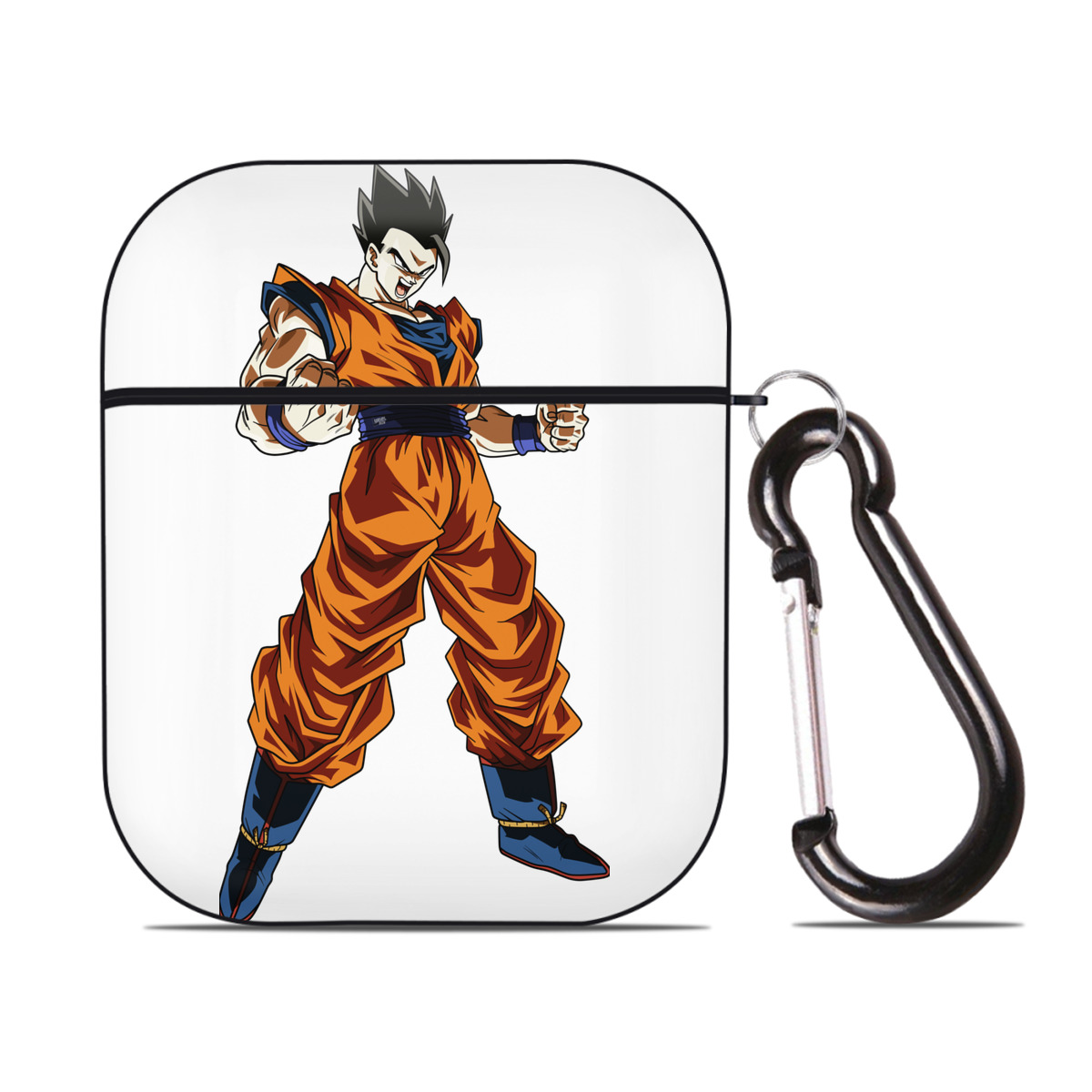 （画像用） ドラゴンボール 孫 悟飯（そんごはん）DRAGON BALL Son Gohan AirPods 第2世代保護ケース ハードシェル ブラック 耐衝撃・防指紋・カラビナ付き