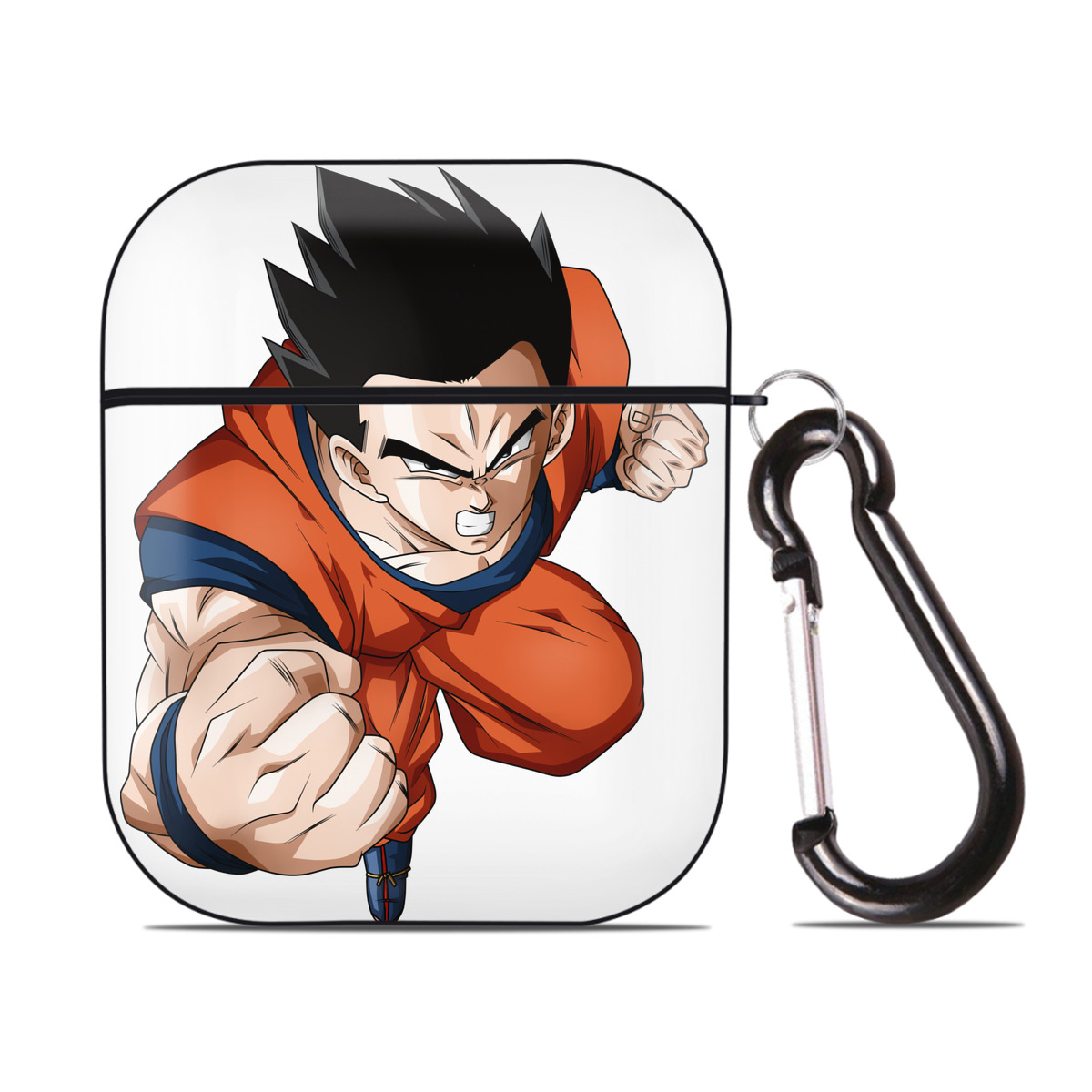 （画像用） ドラゴンボール 孫 悟飯（そんごはん）DRAGON BALL Son Gohan AirPods 第2世代保護ケース ハードシェル ブラック 耐衝撃・防指紋・カラビナ付き