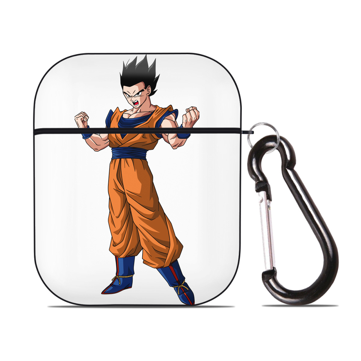 （画像用） ドラゴンボール 孫 悟飯（そんごはん）DRAGON BALL Son Gohan AirPods 第2世代保護ケース ハードシェル ブラック 耐衝撃・防指紋・カラビナ付き