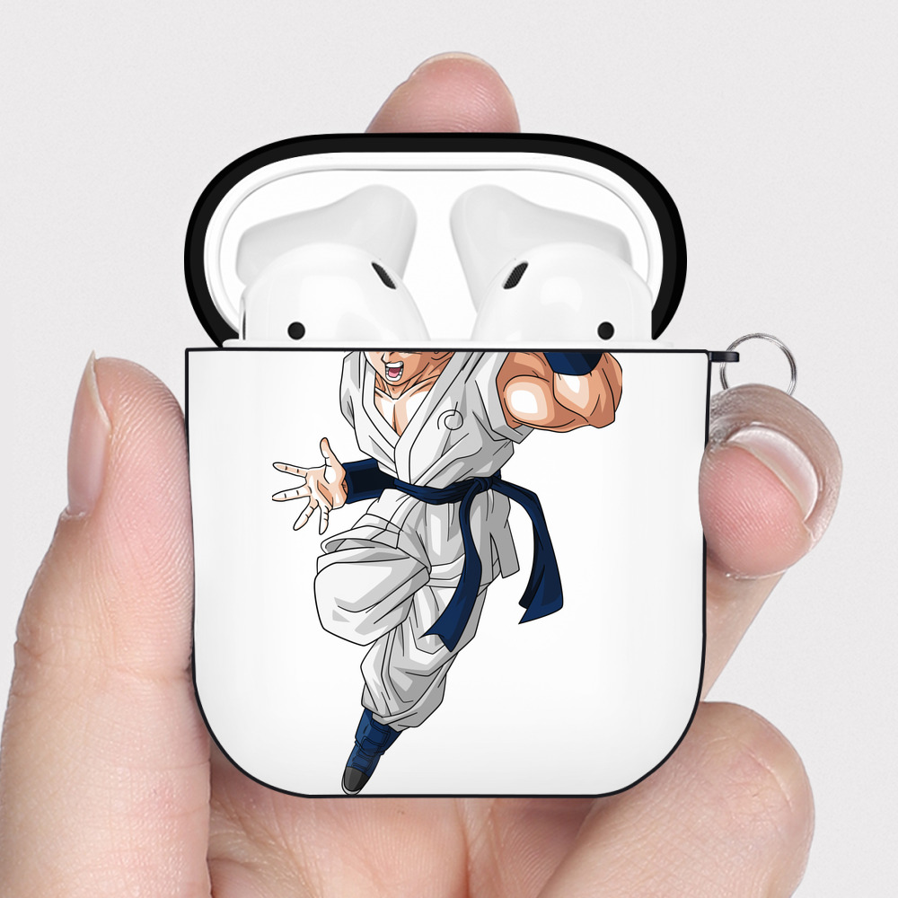 （画像用） ドラゴンボール 孫 悟飯（そんごはん）DRAGON BALL Son Gohan AirPods 第2世代保護ケース ハードシェル ブラック 耐衝撃・防指紋・カラビナ付き
