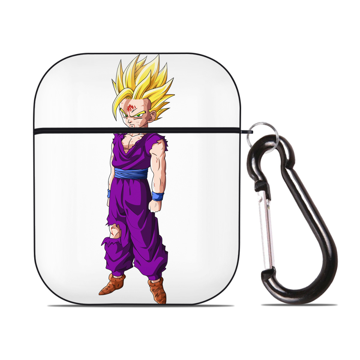 （画像用） ドラゴンボール 孫 悟飯（そんごはん）DRAGON BALL Son Gohan AirPods 第2世代保護ケース ハードシェル ブラック 耐衝撃・防指紋・カラビナ付き