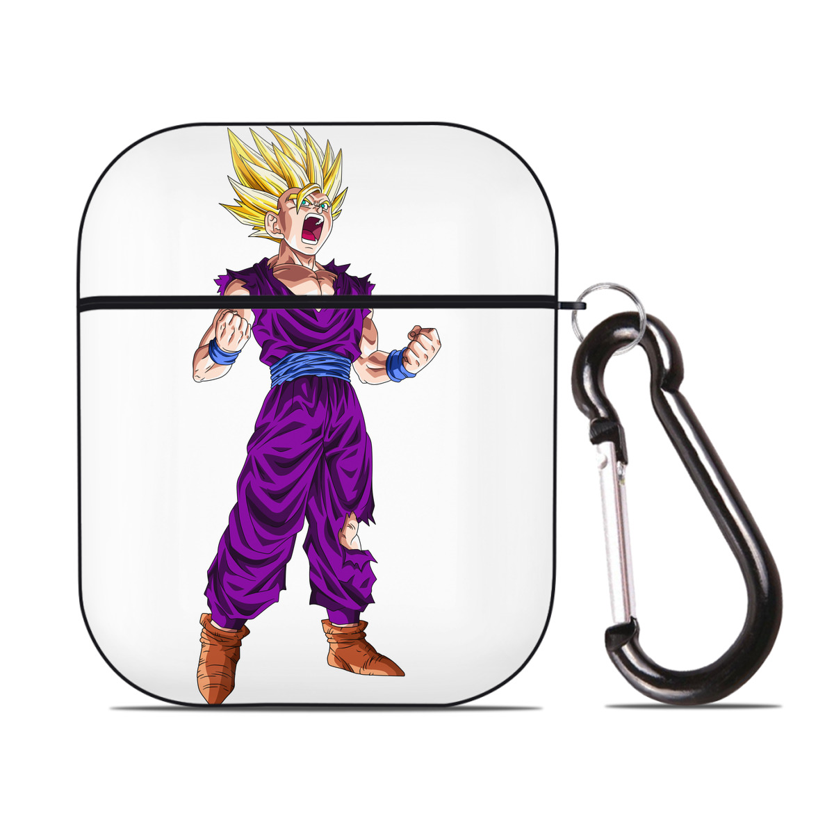 （画像用） ドラゴンボール 孫 悟飯（そんごはん）DRAGON BALL Son Gohan AirPods 第2世代保護ケース ハードシェル ブラック 耐衝撃・防指紋・カラビナ付き