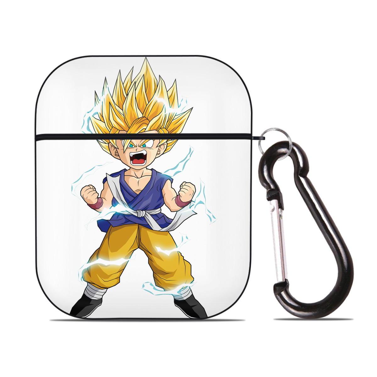 （画像用） ドラゴンボール 孫 悟飯（そんごはん）DRAGON BALL Son Gohan AirPods 第2世代保護ケース ハードシェル ブラック 耐衝撃・防指紋・カラビナ付き