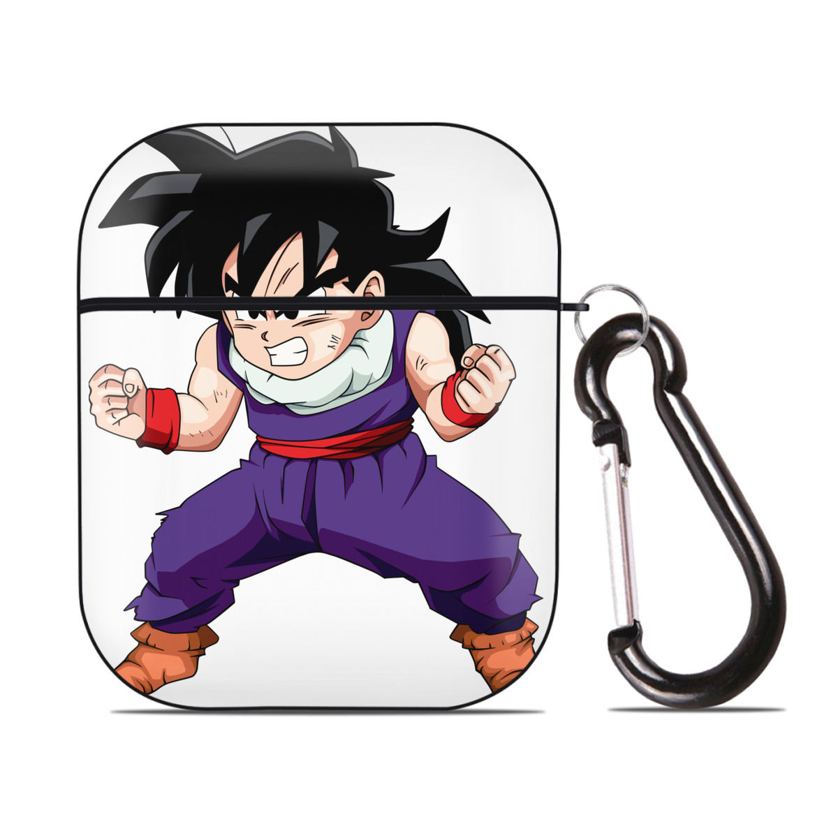 （画像用） ドラゴンボール 孫 悟飯（そんごはん）DRAGON BALL Son Gohan AirPods 第2世代保護ケース ハードシェル ブラック 耐衝撃・防指紋・カラビナ付き