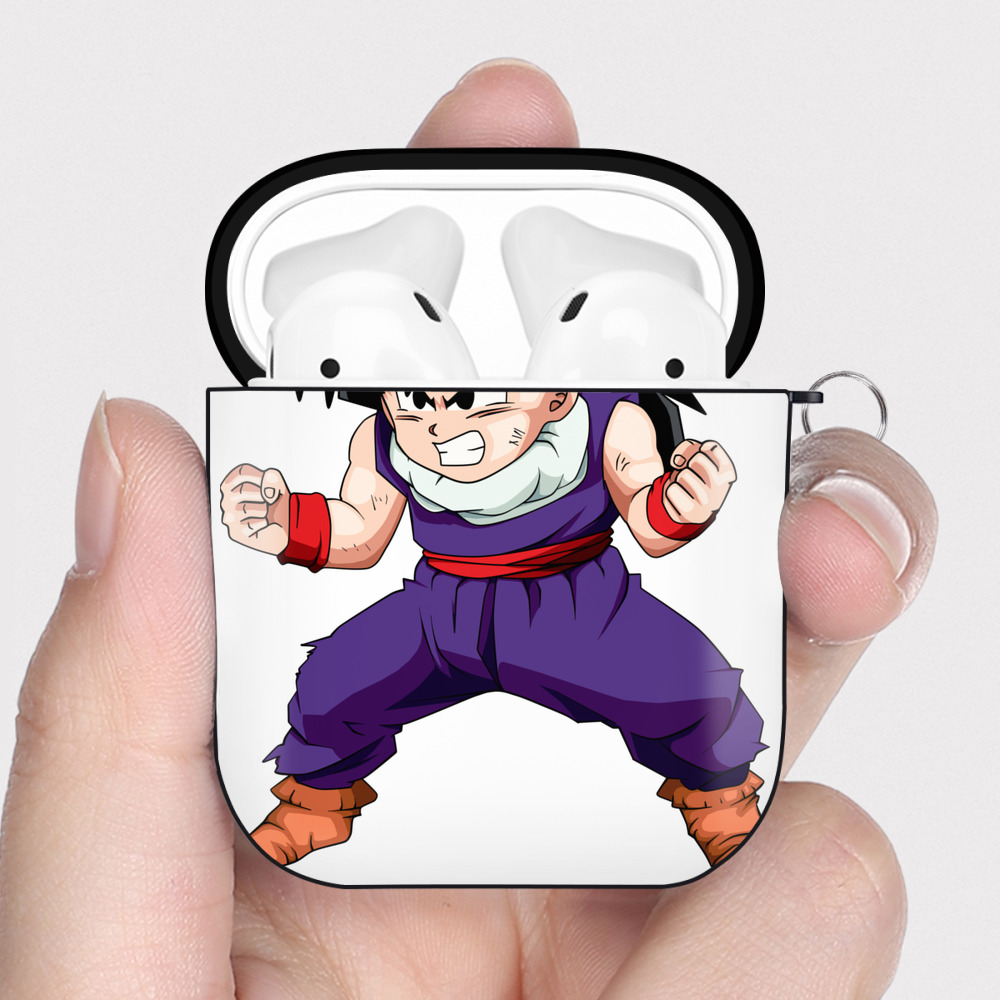 （画像用） ドラゴンボール 孫 悟飯（そんごはん）DRAGON BALL Son Gohan AirPods 第2世代保護ケース ハードシェル ブラック 耐衝撃・防指紋・カラビナ付き