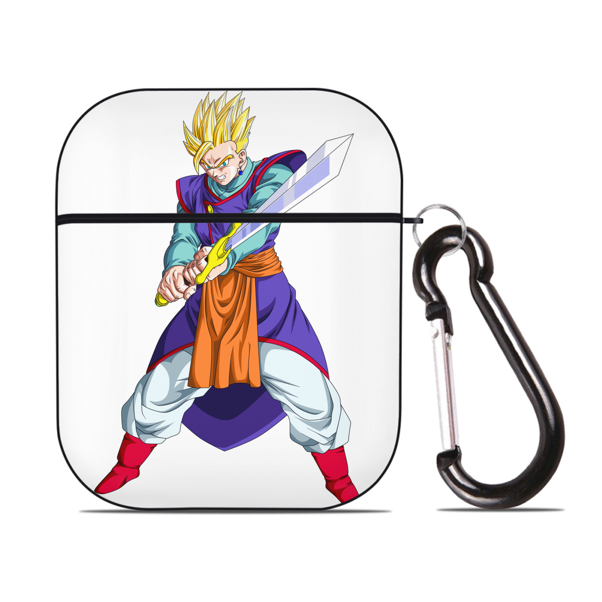 （画像用） ドラゴンボール 孫 悟飯（そんごはん）DRAGON BALL Son Gohan AirPods 第2世代保護ケース ハードシェル ブラック 耐衝撃・防指紋・カラビナ付き