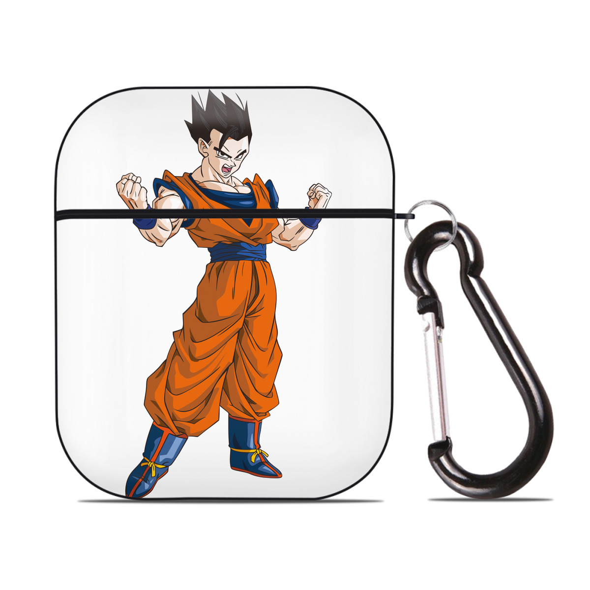 （画像用） ドラゴンボール 孫 悟飯（そんごはん）DRAGON BALL Son Gohan AirPods 第2世代保護ケース ハードシェル ブラック 耐衝撃・防指紋・カラビナ付き