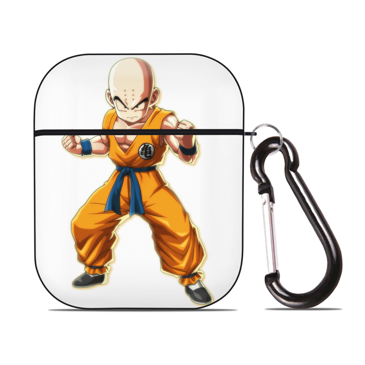 （画像用） ドラゴンボール クリリン DRAGON BALL krillin AirPods 第2世代保護ケース ハードシェル ブラック 耐衝撃・防指紋・カラビナ付き