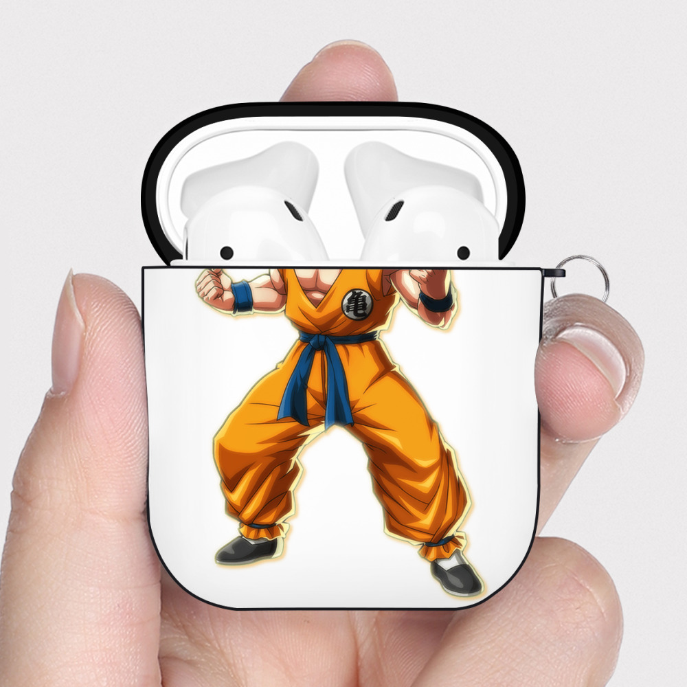 （画像用） ドラゴンボール クリリン DRAGON BALL krillin AirPods 第2世代保護ケース ハードシェル ブラック 耐衝撃・防指紋・カラビナ付き