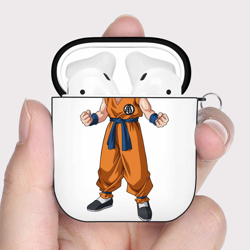 （画像用） ドラゴンボール クリリン DRAGON BALL krillin AirPods 第2世代保護ケース ハードシェル ブラック 耐衝撃・防指紋・カラビナ付き