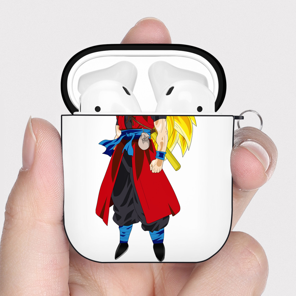 （画像用） ドラゴンボール トランクス（Torankusu）DRAGON BALL Trunks AirPods 第2世代保護ケース ハードシェル ブラック 耐衝撃・防指紋・カラビナ付き