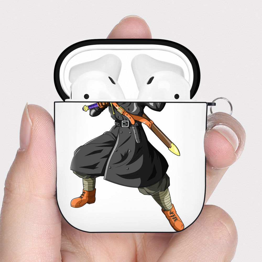 （画像用） ドラゴンボール トランクス（Torankusu）DRAGON BALL Trunks AirPods 第2世代保護ケース ハードシェル ブラック 耐衝撃・防指紋・カラビナ付き