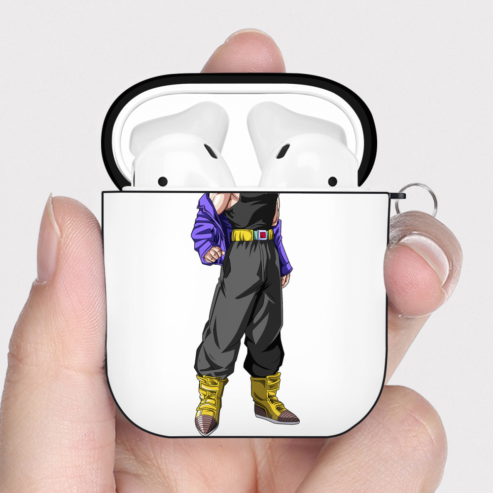 （画像用） ドラゴンボール トランクス（Torankusu）DRAGON BALL Trunks AirPods 第2世代保護ケース ハードシェル ブラック 耐衝撃・防指紋・カラビナ付き