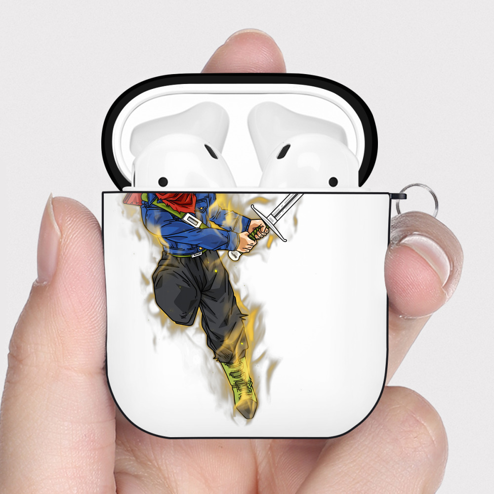 （画像用） ドラゴンボール トランクス（Torankusu）DRAGON BALL Trunks AirPods 第2世代保護ケース ハードシェル ブラック 耐衝撃・防指紋・カラビナ付き