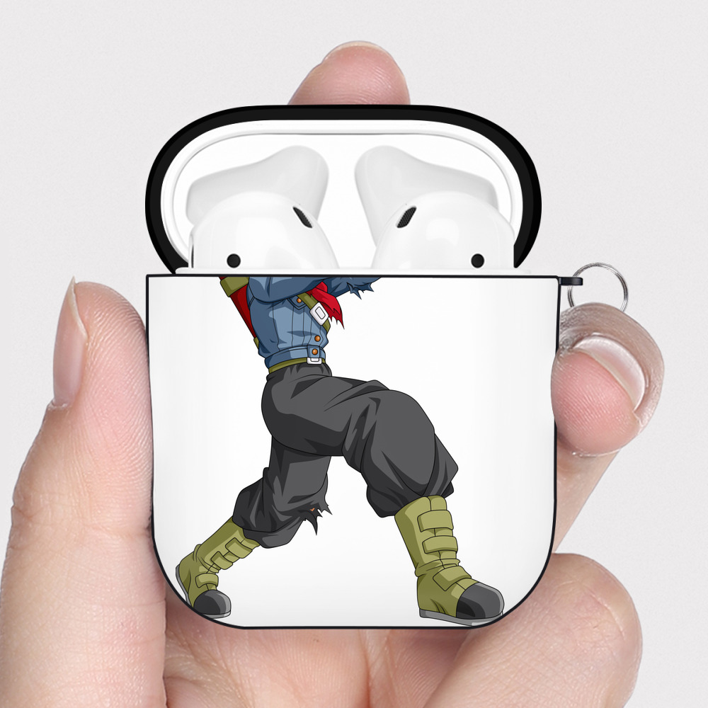 （画像用） ドラゴンボール トランクス（Torankusu）DRAGON BALL Trunks AirPods 第2世代保護ケース ハードシェル ブラック 耐衝撃・防指紋・カラビナ付き
