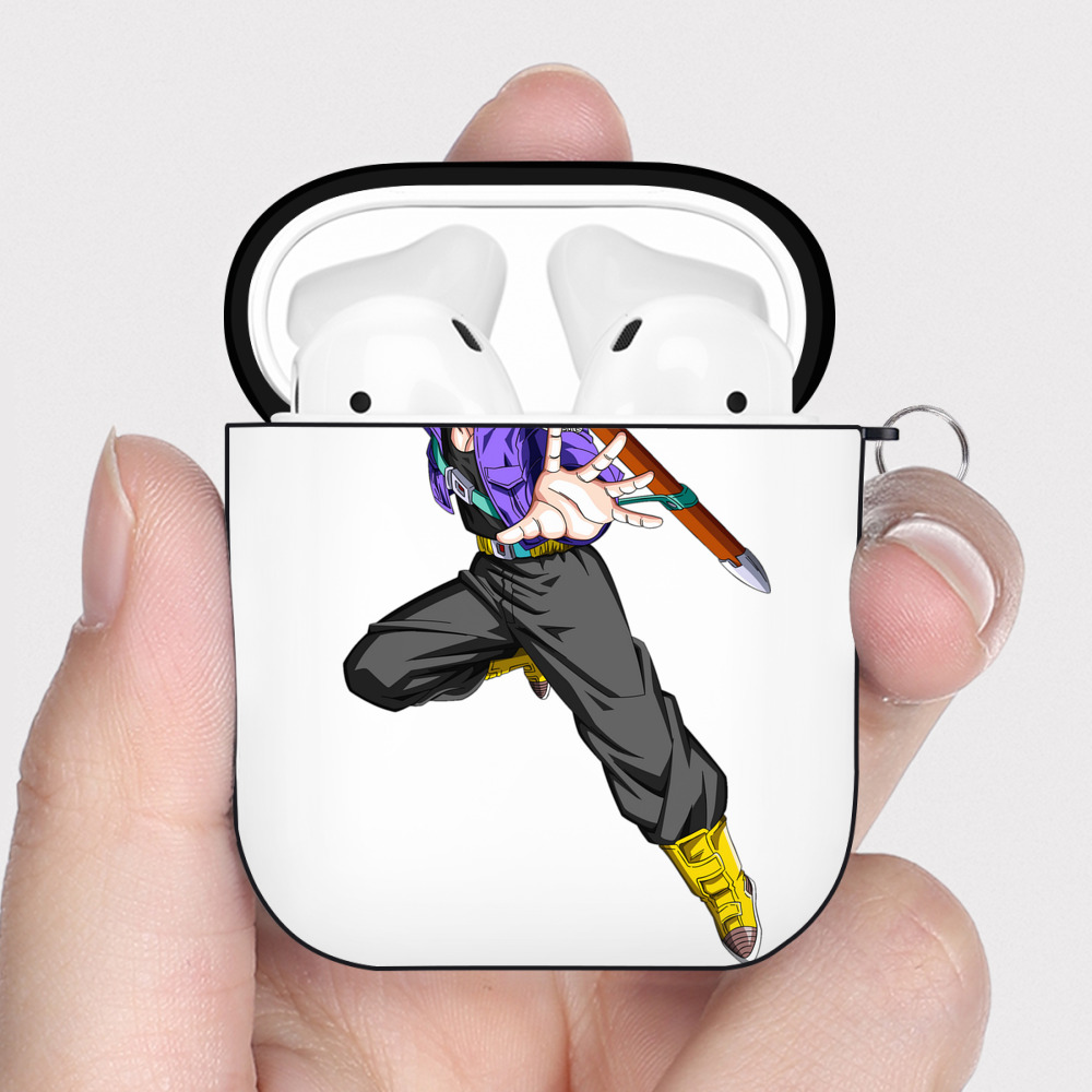 （画像用） ドラゴンボール トランクス（Torankusu）DRAGON BALL Trunks AirPods 第2世代保護ケース ハードシェル ブラック 耐衝撃・防指紋・カラビナ付き