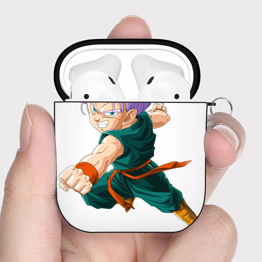 （画像用） ドラゴンボール トランクス（Torankusu）DRAGON BALL Trunks AirPods 第2世代保護ケース ハードシェル ブラック 耐衝撃・防指紋・カラビナ付き