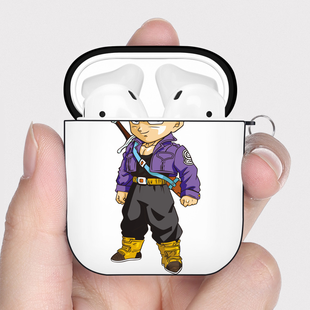 （画像用） ドラゴンボール トランクス（Torankusu）DRAGON BALL Trunks AirPods 第2世代保護ケース ハードシェル ブラック 耐衝撃・防指紋・カラビナ付き