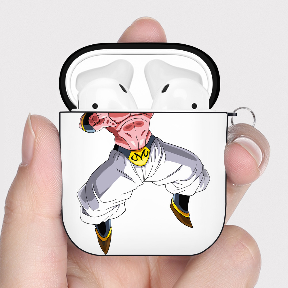 （画像用） ドラゴンボール 魔人ブウ DRAGON BALL Majin Buu AirPods 第2世代保護ケース ハードシェル ブラック 耐衝撃・防指紋・カラビナ付き