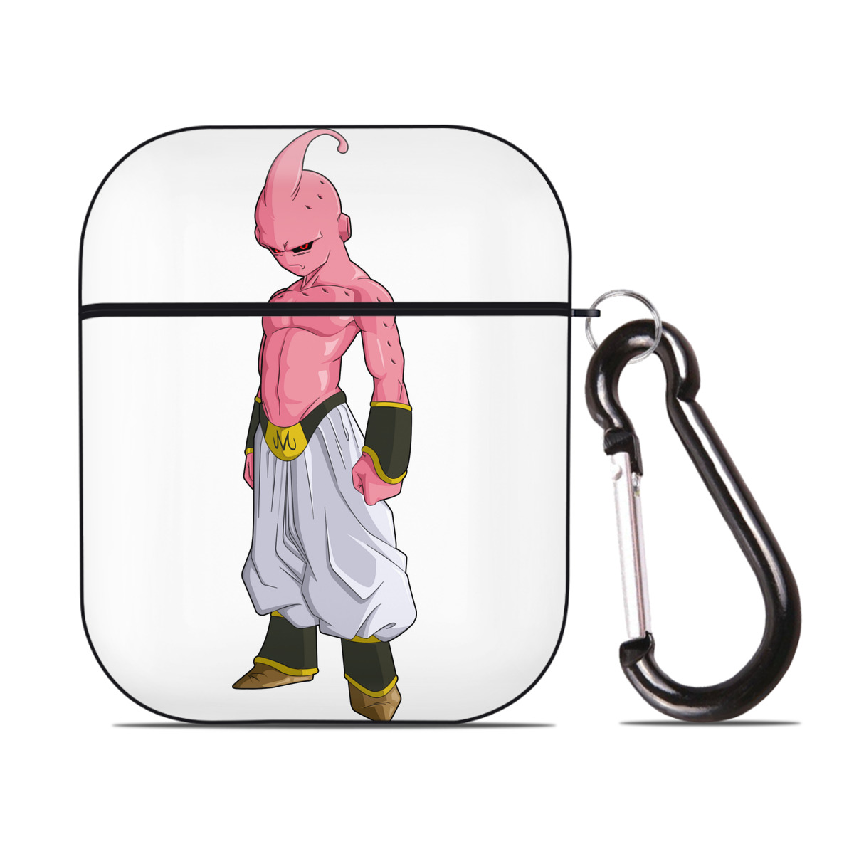 （画像用） ドラゴンボール 魔人ブウ DRAGON BALL Majin Buu AirPods 第2世代保護ケース ハードシェル ブラック 耐衝撃・防指紋・カラビナ付き