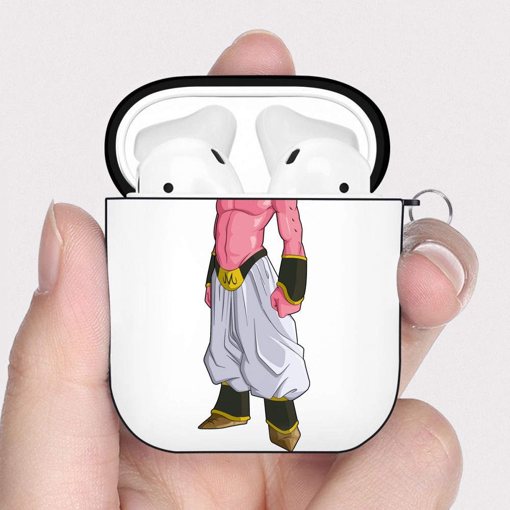 （画像用） ドラゴンボール 魔人ブウ DRAGON BALL Majin Buu AirPods 第2世代保護ケース ハードシェル ブラック 耐衝撃・防指紋・カラビナ付き