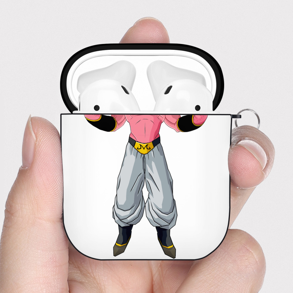 （画像用） ドラゴンボール 魔人ブウ DRAGON BALL Majin Buu AirPods 第2世代保護ケース ハードシェル ブラック 耐衝撃・防指紋・カラビナ付き