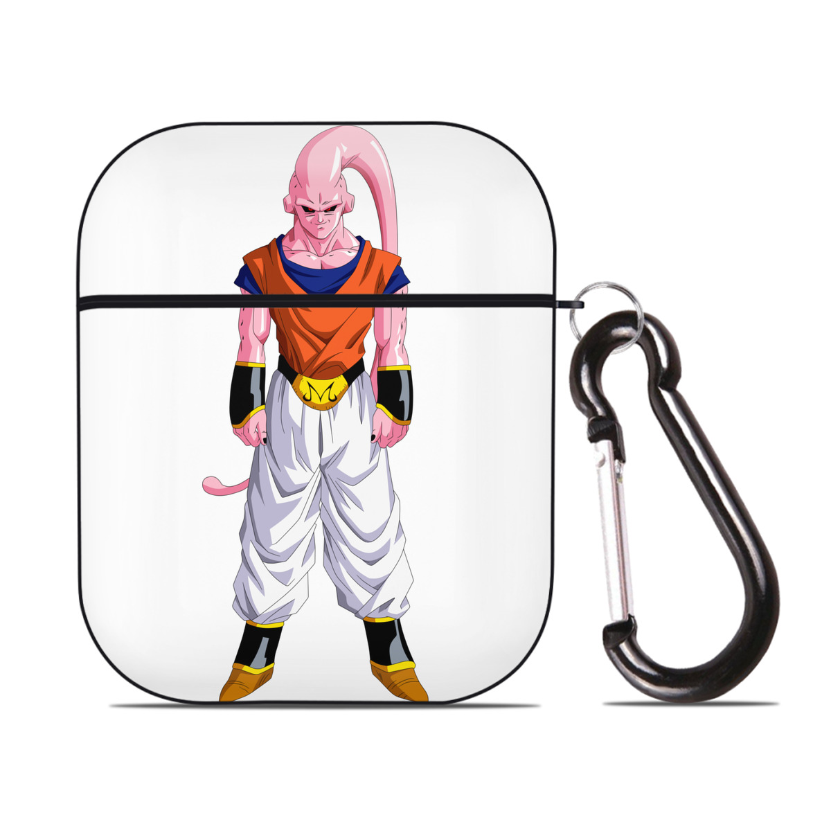 （画像用） ドラゴンボール 魔人ブウ DRAGON BALL Majin Buu AirPods 第2世代保護ケース ハードシェル ブラック 耐衝撃・防指紋・カラビナ付き