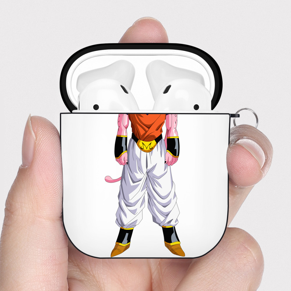 （画像用） ドラゴンボール 魔人ブウ DRAGON BALL Majin Buu AirPods 第2世代保護ケース ハードシェル ブラック 耐衝撃・防指紋・カラビナ付き