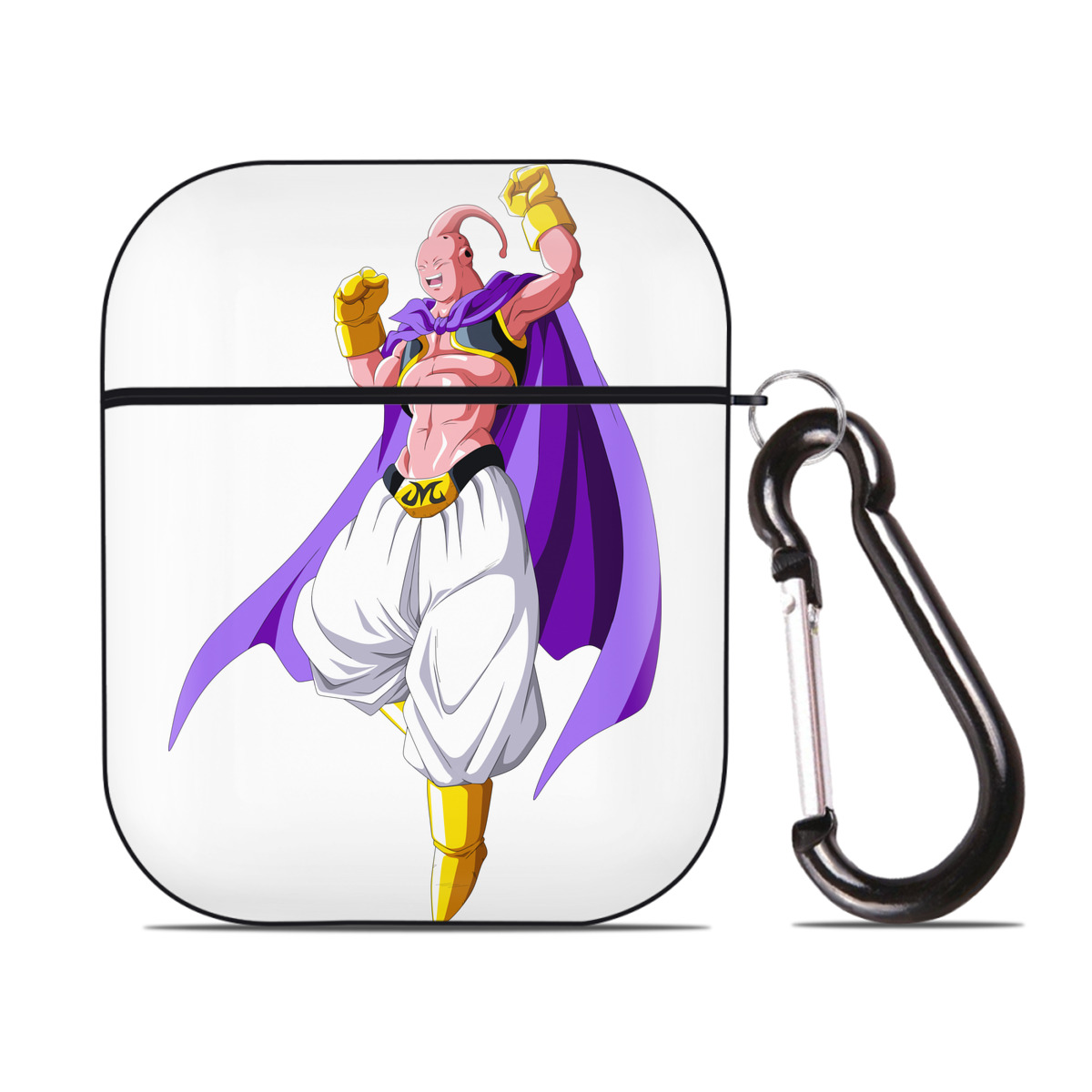 （画像用） ドラゴンボール 魔人ブウ DRAGON BALL Majin Buu AirPods 第2世代保護ケース ハードシェル ブラック 耐衝撃・防指紋・カラビナ付き