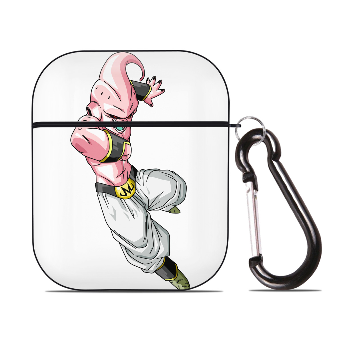 （画像用） ドラゴンボール 魔人ブウ DRAGON BALL Majin Buu AirPods 第2世代保護ケース ハードシェル ブラック 耐衝撃・防指紋・カラビナ付き