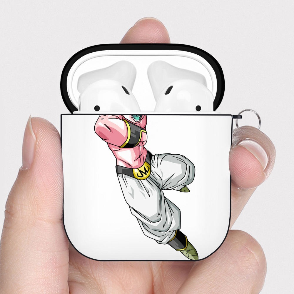 （画像用） ドラゴンボール 魔人ブウ DRAGON BALL Majin Buu AirPods 第2世代保護ケース ハードシェル ブラック 耐衝撃・防指紋・カラビナ付き