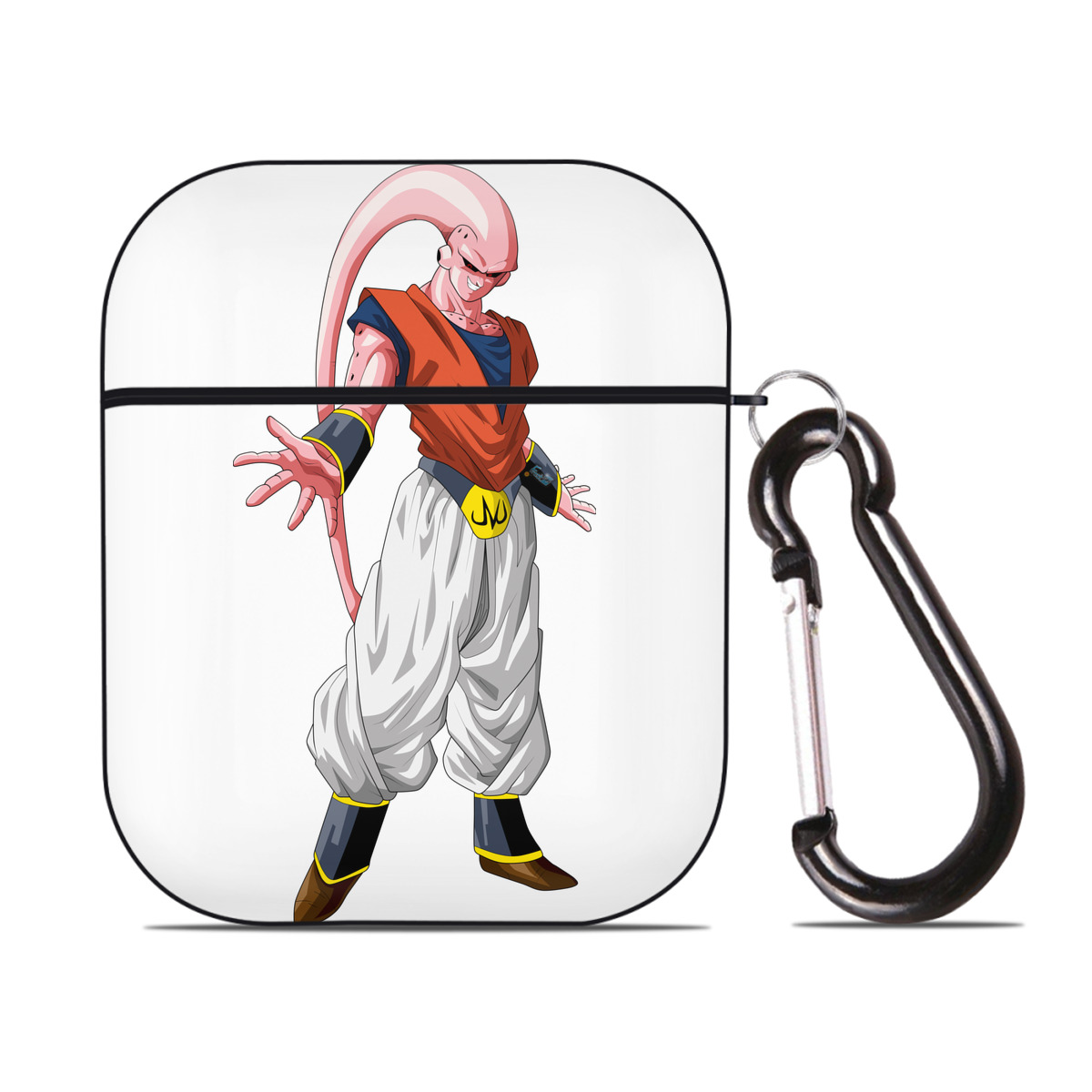 （画像用） ドラゴンボール 魔人ブウ DRAGON BALL Majin Buu AirPods 第2世代保護ケース ハードシェル ブラック 耐衝撃・防指紋・カラビナ付き