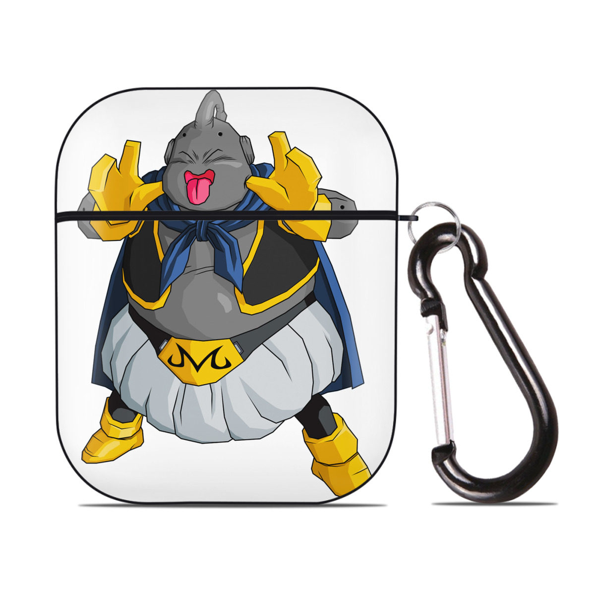 （画像用） ドラゴンボール 魔人ブウ DRAGON BALL Majin Buu AirPods 第2世代保護ケース ハードシェル ブラック 耐衝撃・防指紋・カラビナ付き