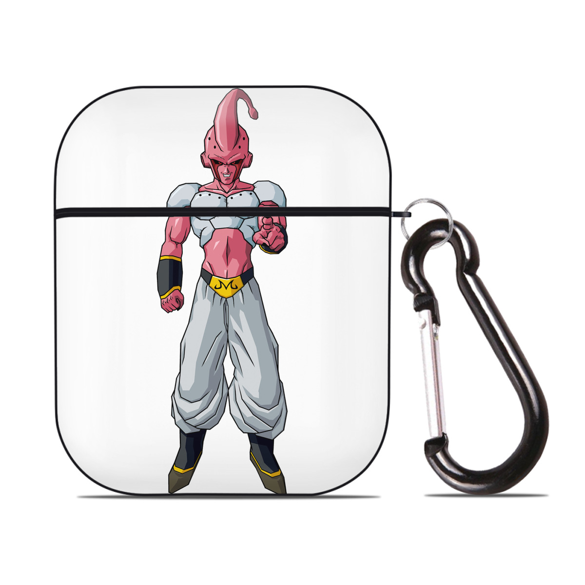 （画像用） ドラゴンボール 魔人ブウ DRAGON BALL Majin Buu AirPods 第2世代保護ケース ハードシェル ブラック 耐衝撃・防指紋・カラビナ付き