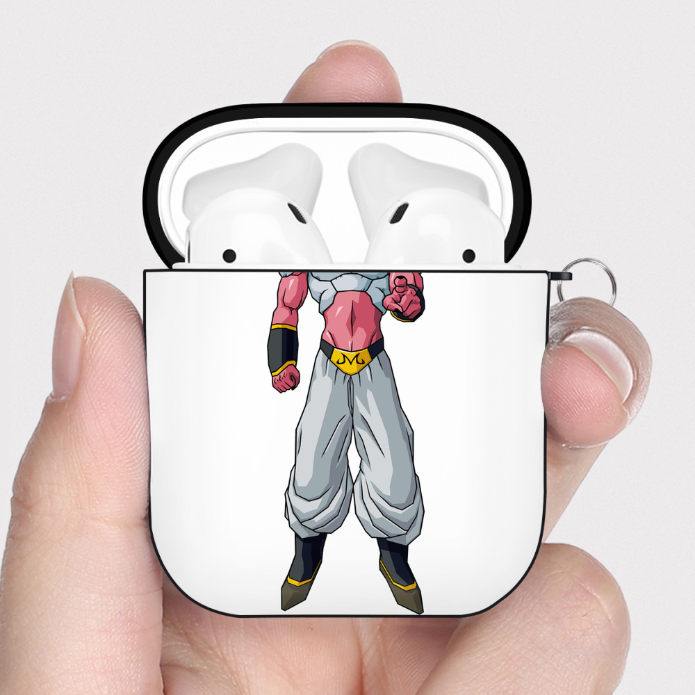 （画像用） ドラゴンボール 魔人ブウ DRAGON BALL Majin Buu AirPods 第2世代保護ケース ハードシェル ブラック 耐衝撃・防指紋・カラビナ付き