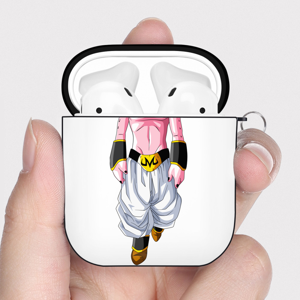 （画像用） ドラゴンボール 魔人ブウ DRAGON BALL Majin Buu AirPods 第2世代保護ケース ハードシェル ブラック 耐衝撃・防指紋・カラビナ付き