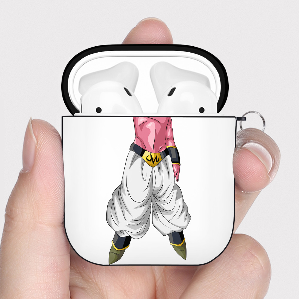（画像用） ドラゴンボール 魔人ブウ DRAGON BALL Majin Buu AirPods 第2世代保護ケース ハードシェル ブラック 耐衝撃・防指紋・カラビナ付き