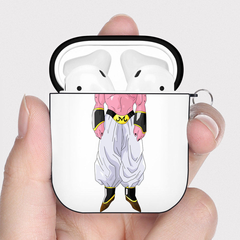 （画像用） ドラゴンボール 魔人ブウ DRAGON BALL Majin Buu AirPods 第2世代保護ケース ハードシェル ブラック 耐衝撃・防指紋・カラビナ付き