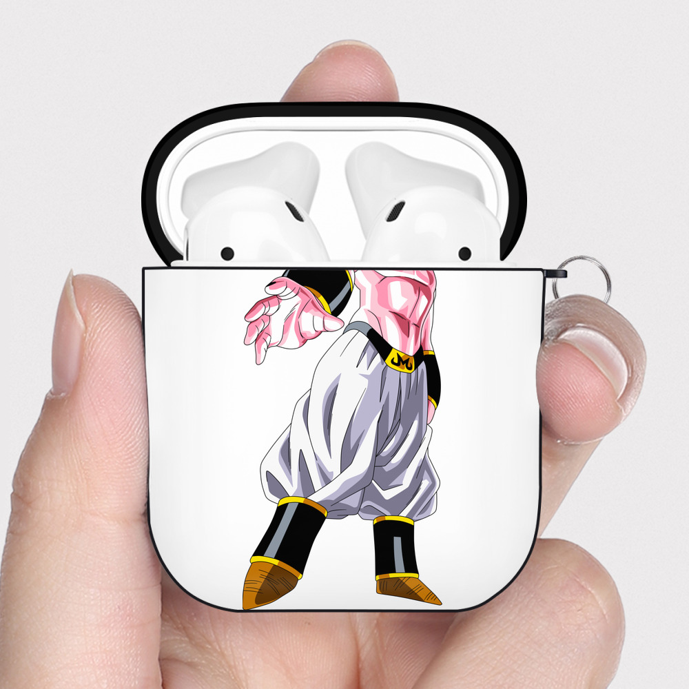 （画像用） ドラゴンボール 魔人ブウ DRAGON BALL Majin Buu AirPods 第2世代保護ケース ハードシェル ブラック 耐衝撃・防指紋・カラビナ付き