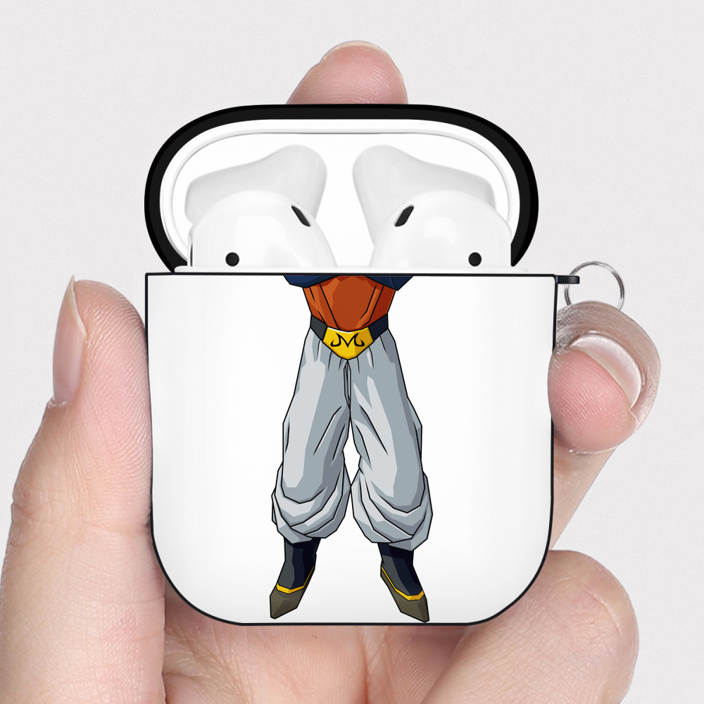 （画像用） ドラゴンボール 魔人ブウ DRAGON BALL Majin Buu AirPods 第2世代保護ケース ハードシェル ブラック 耐衝撃・防指紋・カラビナ付き