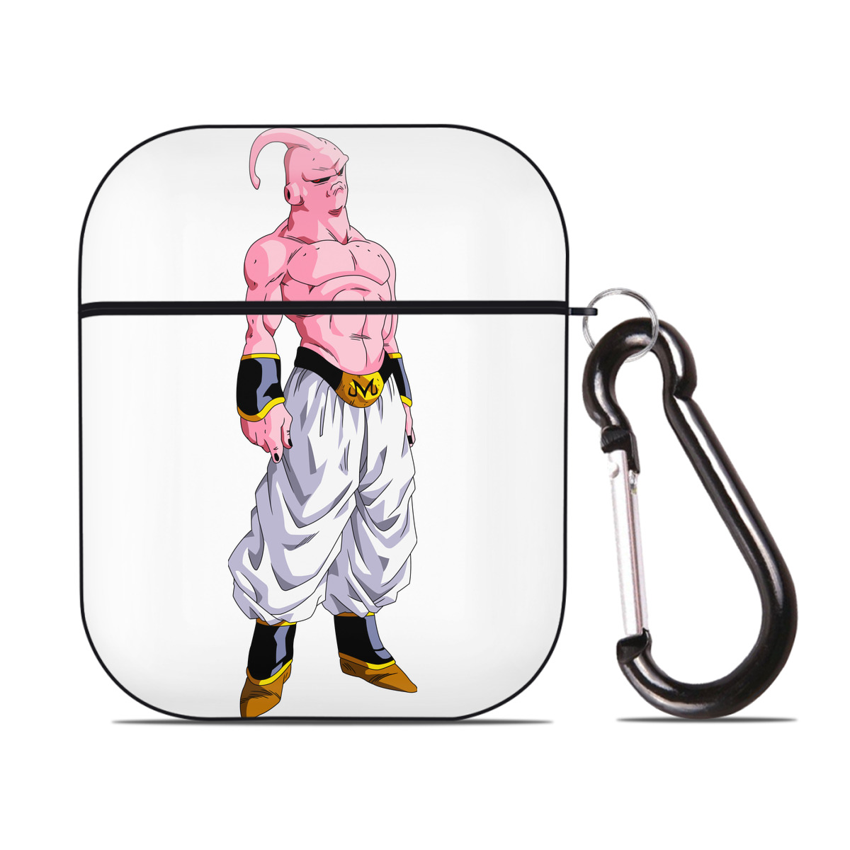 （画像用） ドラゴンボール 魔人ブウ DRAGON BALL Majin Buu AirPods 第2世代保護ケース ハードシェル ブラック 耐衝撃・防指紋・カラビナ付き