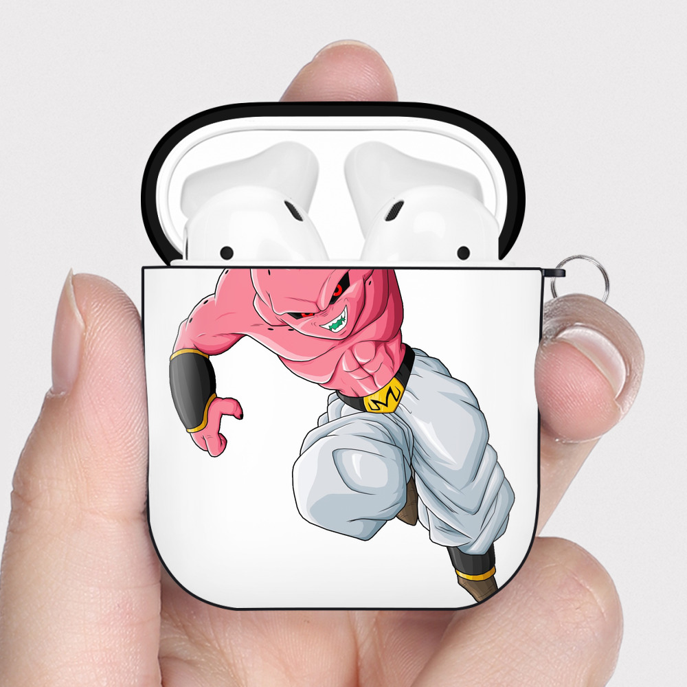 （画像用） ドラゴンボール 魔人ブウ DRAGON BALL Majin Buu AirPods 第2世代保護ケース ハードシェル ブラック 耐衝撃・防指紋・カラビナ付き