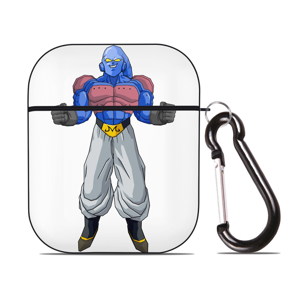 （画像用） ドラゴンボール 魔人ブウ DRAGON BALL Majin Buu AirPods 第2世代保護ケース ハードシェル ブラック 耐衝撃・防指紋・カラビナ付き