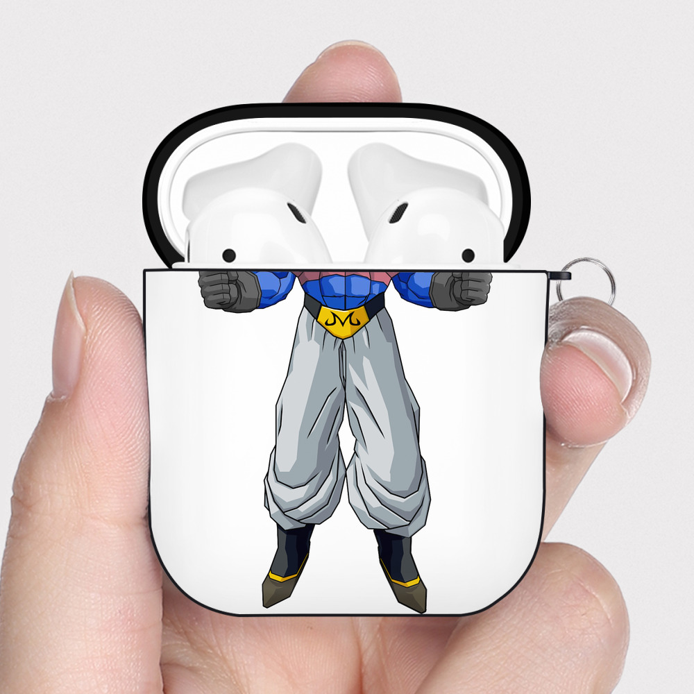 （画像用） ドラゴンボール 魔人ブウ DRAGON BALL Majin Buu AirPods 第2世代保護ケース ハードシェル ブラック 耐衝撃・防指紋・カラビナ付き