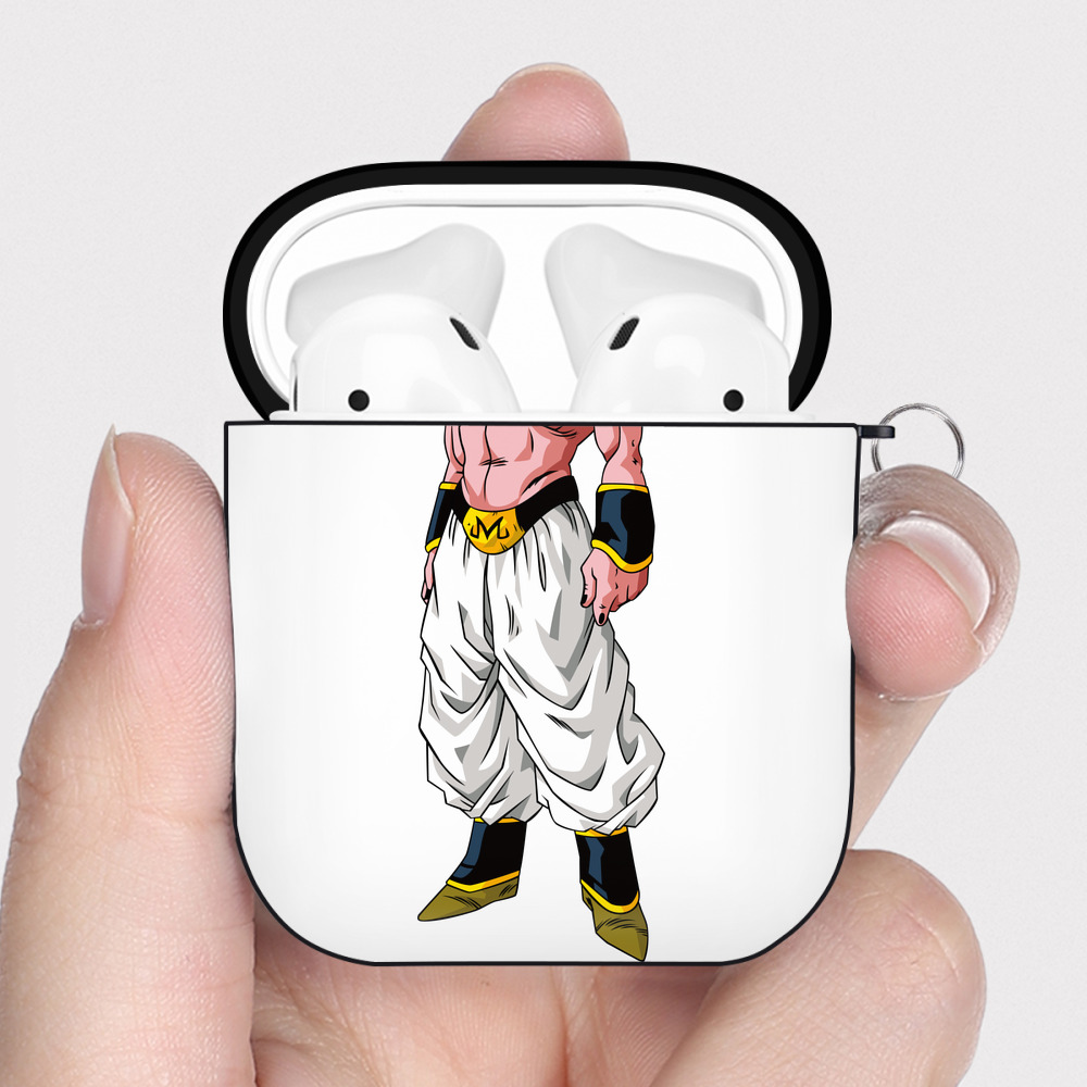 （画像用） ドラゴンボール 魔人ブウ DRAGON BALL Majin Buu AirPods 第2世代保護ケース ハードシェル ブラック 耐衝撃・防指紋・カラビナ付き