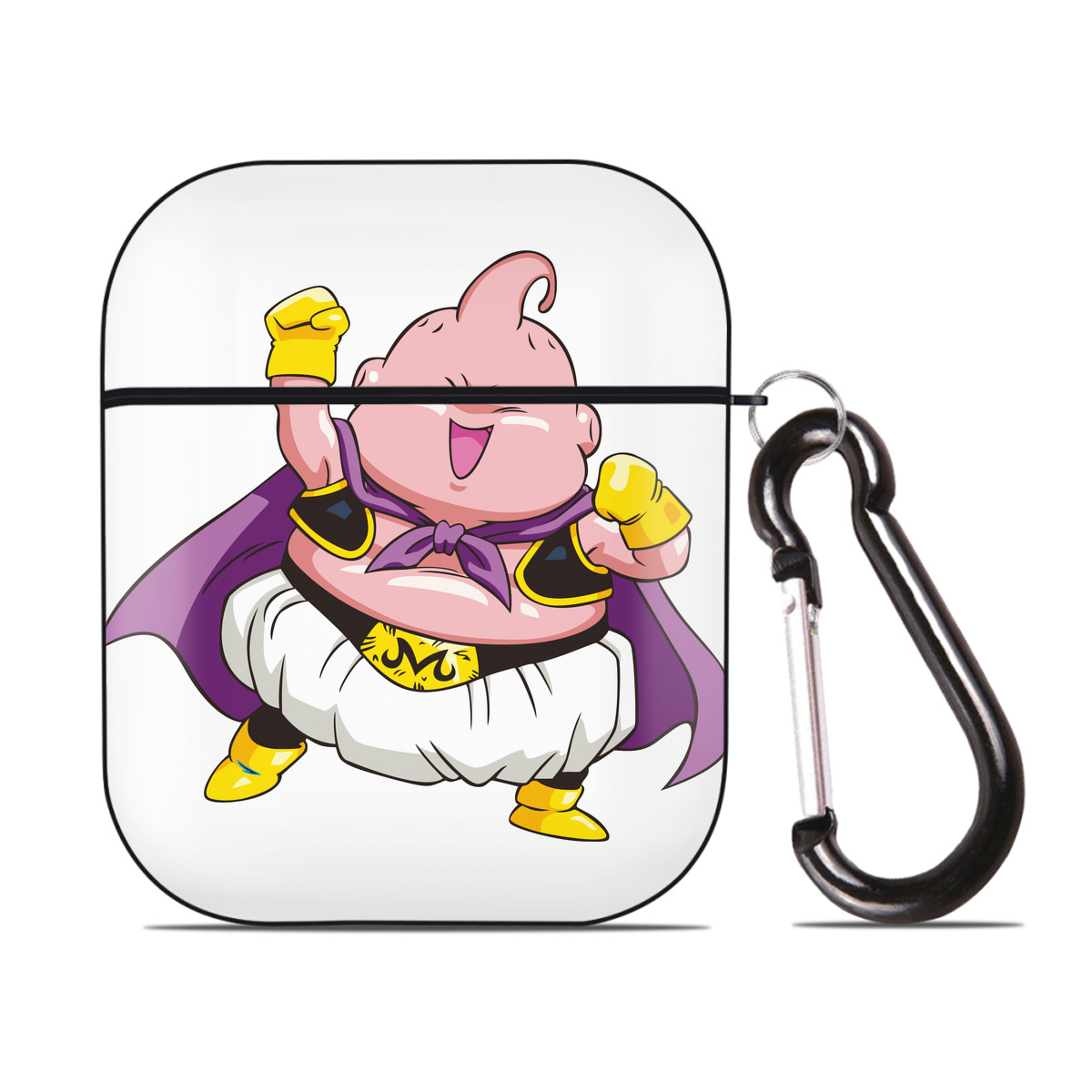 （画像用） ドラゴンボール 魔人ブウ DRAGON BALL Majin Buu AirPods 第2世代保護ケース ハードシェル ブラック 耐衝撃・防指紋・カラビナ付き
