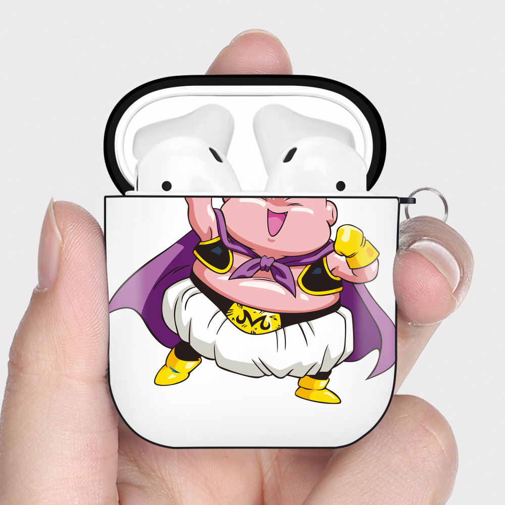 （画像用） ドラゴンボール 魔人ブウ DRAGON BALL Majin Buu AirPods 第2世代保護ケース ハードシェル ブラック 耐衝撃・防指紋・カラビナ付き