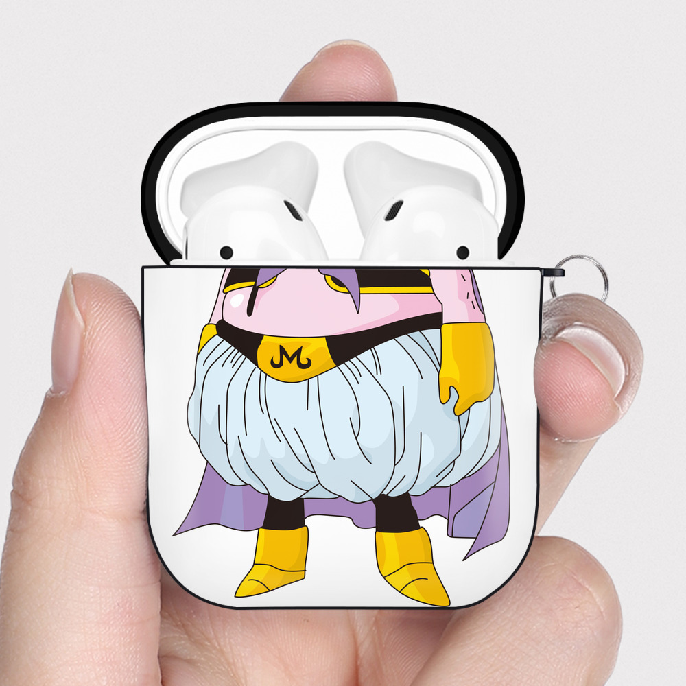 （画像用） ドラゴンボール 魔人ブウ DRAGON BALL Majin Buu AirPods 第2世代保護ケース ハードシェル ブラック 耐衝撃・防指紋・カラビナ付き
